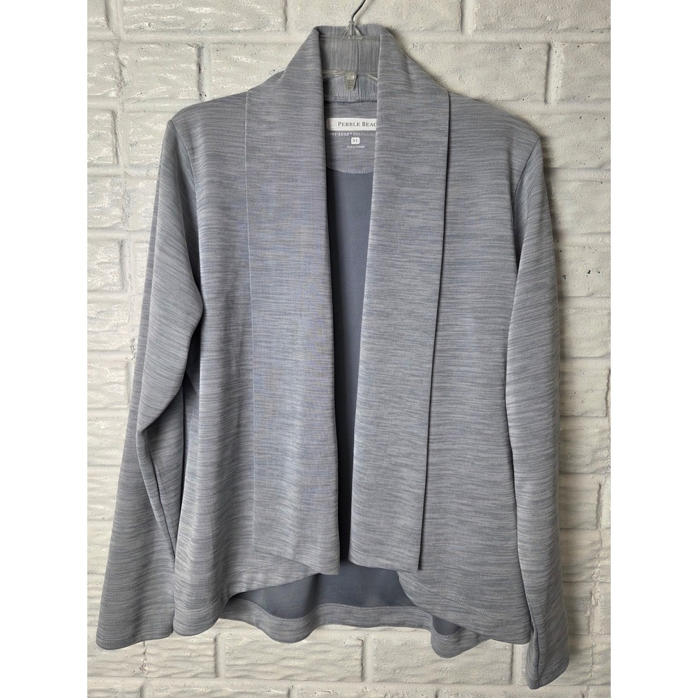Pebble Beach Dry Luxe Performance Women's size XL Cardigan Polyester Golf Gray